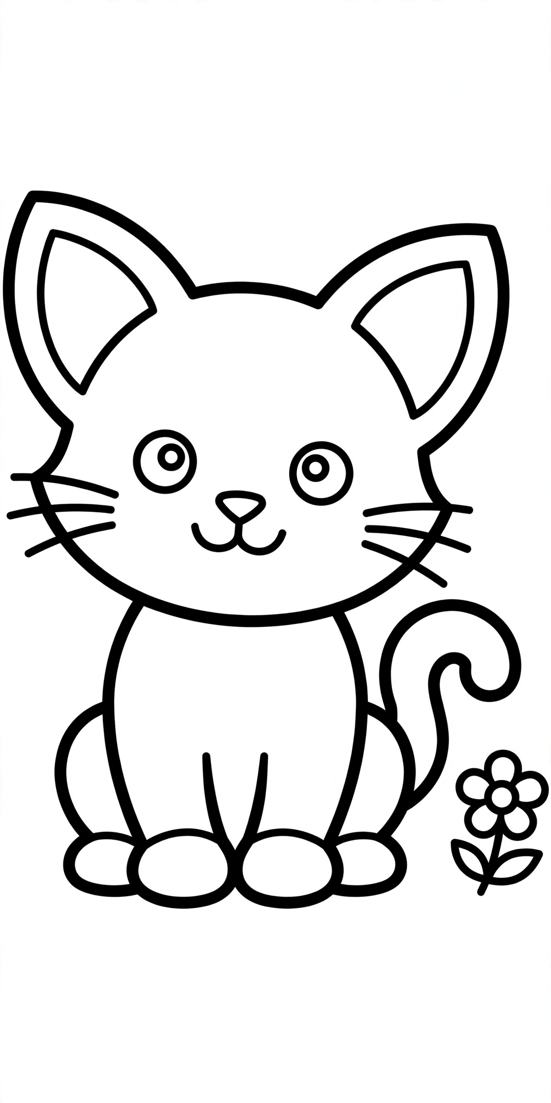 Cute Cat Coloring Page