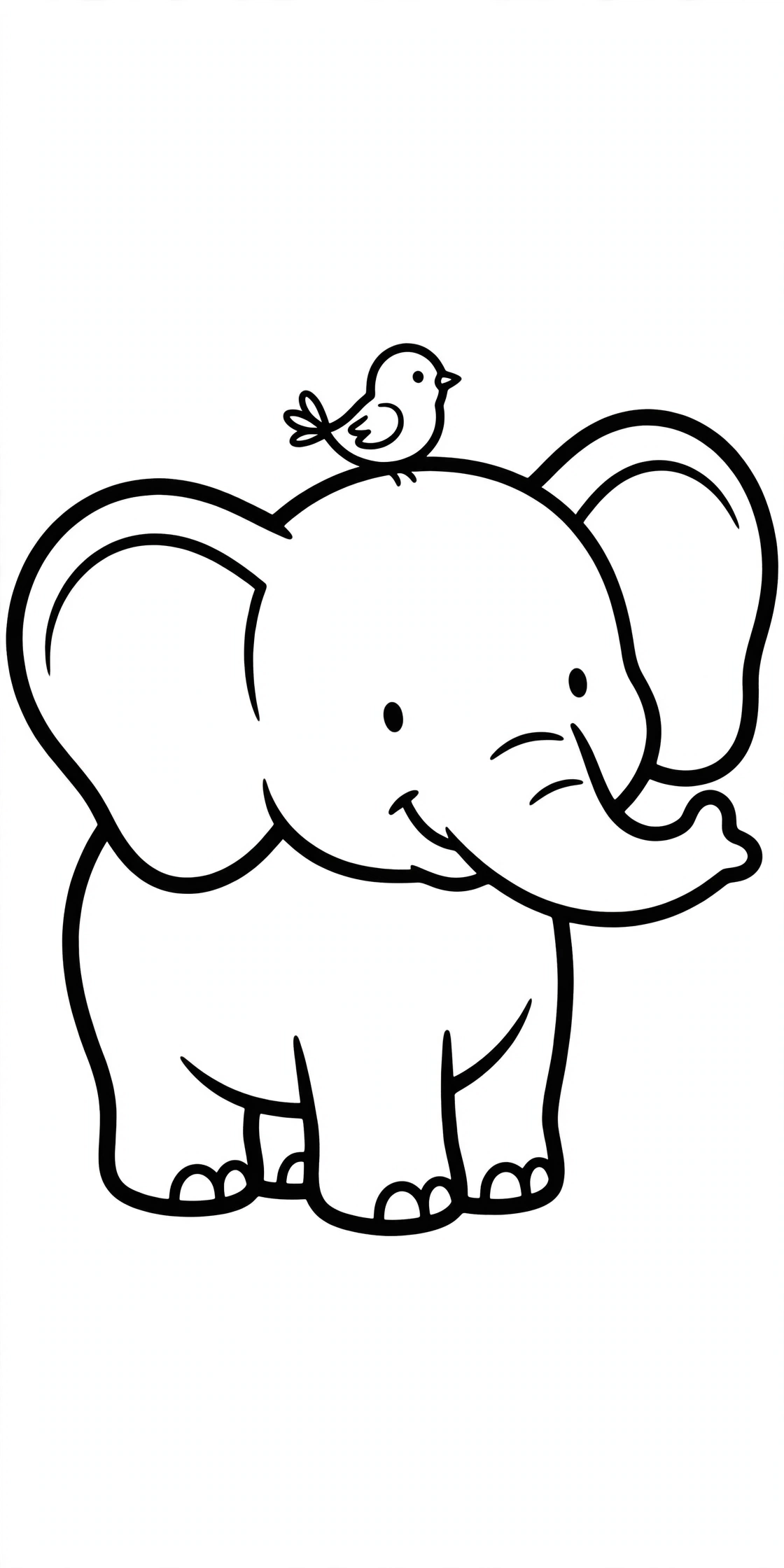 Baby Elephant Coloring Page